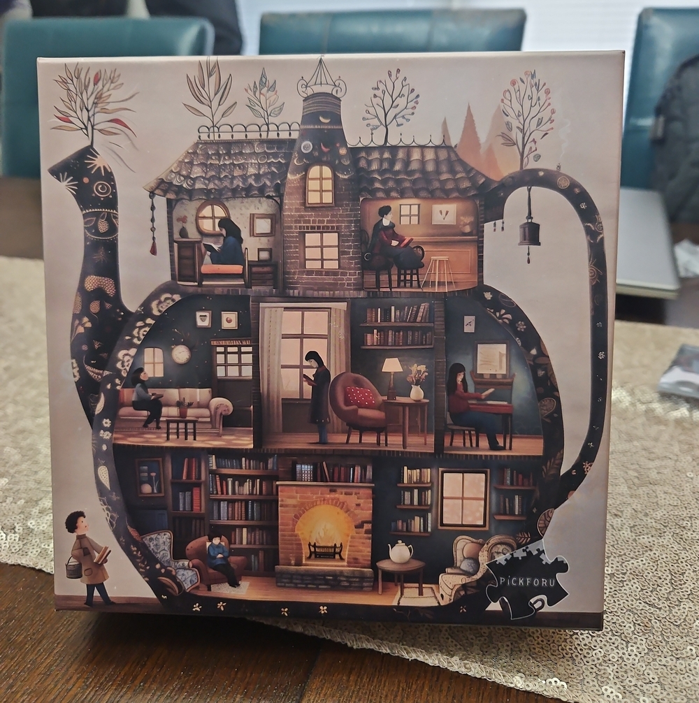 Cozy Teapot House Puzzle Art Print - Used